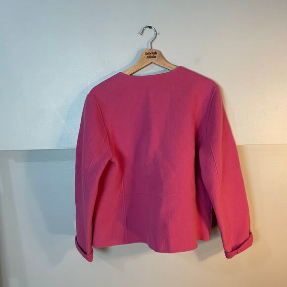 Eileen Fisher Wool & Cashmere Pink Thick Open Blazer Cardigan Women's Medium EUC - Picture 12 of 15